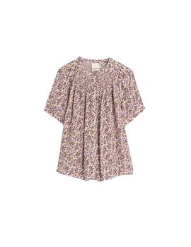 Indi & Cold Camisa Flor de acuarela Violeta