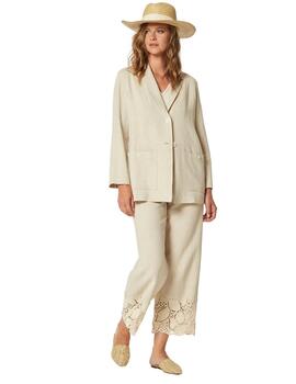 Oky Pantalón Sinka Guipur Algodón Marfil