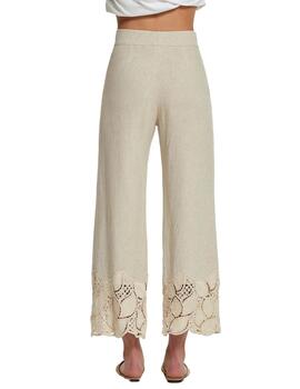 Oky Pantalón Sinka Guipur Algodón Marfil