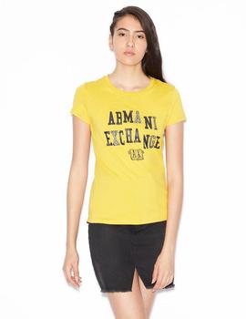 Camiseta Armani Amarilla con logotipo Para Mujer