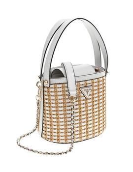 Guess Bolso Atalia Crossbody Bucket Natural/White