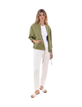Anna Mora Bomber Satinada Verde caqui