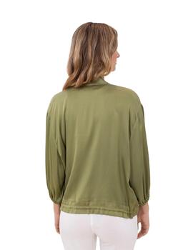Anna Mora Bomber Satinada Verde caqui