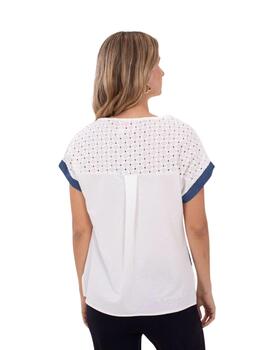 Anna Mora Camiseta Tejidos combinados