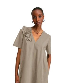Maria Bellentani Vestido Montpellier Beige Flor