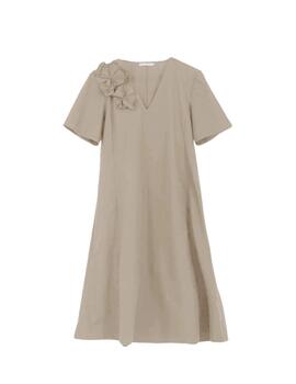 Maria Bellentani Vestido Montpellier Beige Flor