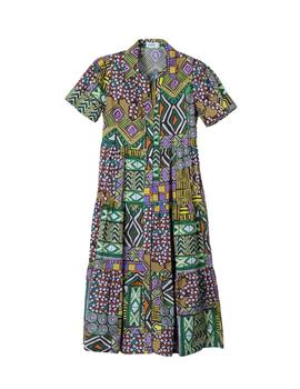 Hongo Vestido camisero estampado étnico
