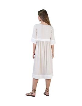 Hongo Vestido midi con mangas Crudo