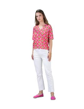 Hongo Jersey Geométrico rosa
