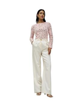 Salsa Jersey Texturizado con flores Rosa