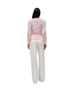 Salsa Jersey Texturizado con flores Rosa