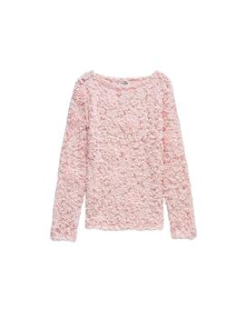 Salsa Jersey Texturizado con flores Rosa