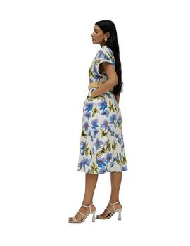 Salsa Vestido Camisero estampado Azul Claro