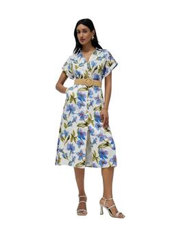 Salsa Vestido Camisero estampado Azul Claro