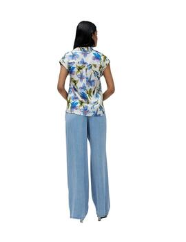 Salsa Blusa estampado floral Azul Claro