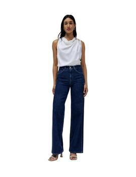 Salsa Top Drapeado detalle metálico Blanco