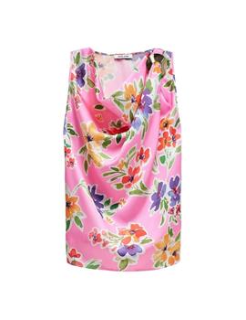 Salsa Top Drapeado Rosa estampado