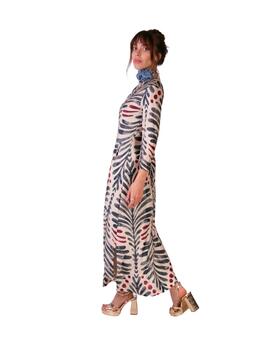 PAROLE Vestido estampado largo Marino