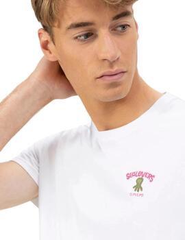 El Pulpo Camiseta Blanca Estampado