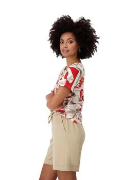 Monari Camiseta Red Pattern