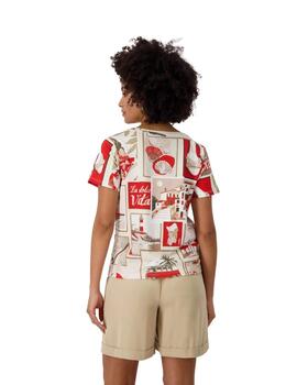 Monari Camiseta Red Pattern