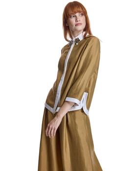 Alba Conde Blusa Tostada satinada