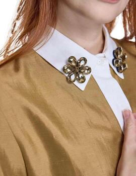 Alba Conde Blusa Tostada satinada