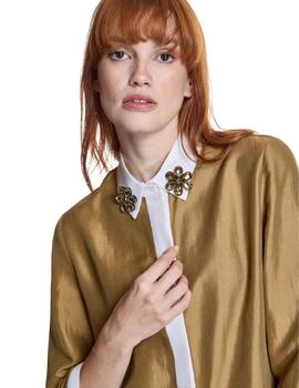 Alba Conde Blusa Tostada satinada