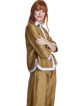 Alba Conde Blusa Tostada satinada