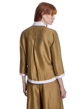 Alba Conde Blusa Tostada satinada