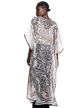 Alba Conde Kimono largo gasa cruda estampada