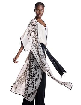 Alba Conde Kimono largo gasa cruda estampada