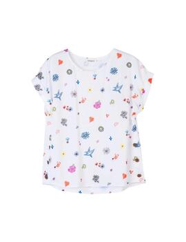 Hongo Blusa manga corta estampado alegre
