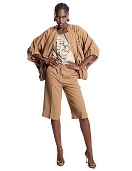 Alba Conde Camiseta beige tropical