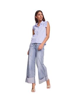 Gaudi Top azul a rayas mujer