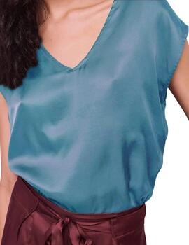Gaudi Blusa de raso color Azul