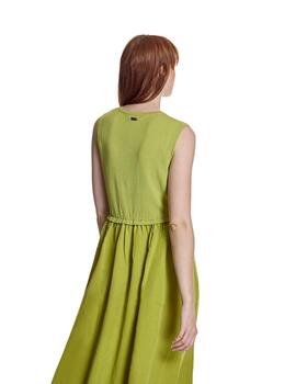 Alba Conde Vestido Pcombinado Verde Pistacho