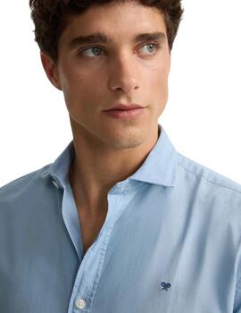 Silbon Camisa Sport Denim Cutaway Azul Claro