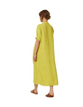 Indi & Cold Vestido Viscosa Lino Pistacho