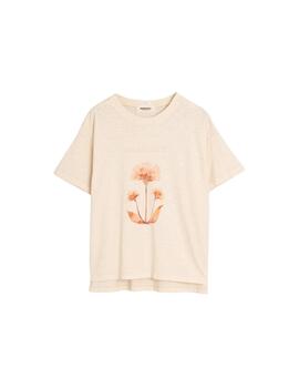 Indi & Cold Camiseta Flor algodón Crudo