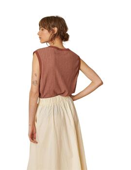 Indi & Cold Falda Midi Popelín Crudo