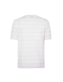 Markup Punto Suéter de algodón Blanco rayas