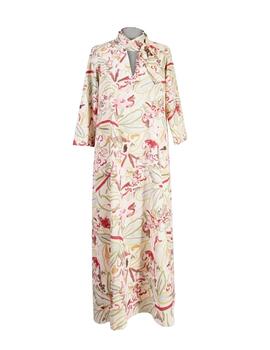 PAROLE Vestido Midi Estampado Lirio Nata