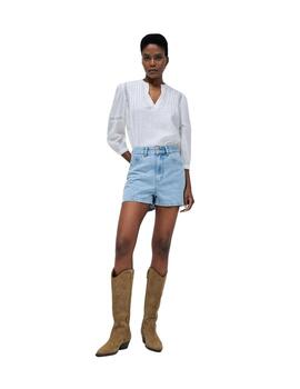 Salsa Blusa Blanca con bordado Jacquard