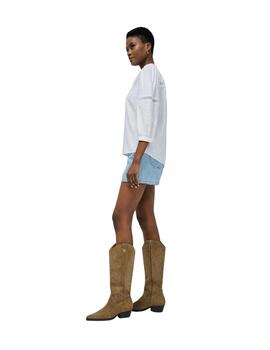 Salsa Blusa Blanca con bordado Jacquard