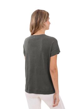 Anna Mora Camiseta de lino Gris oscura