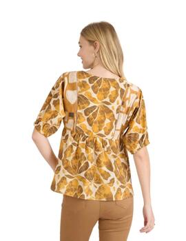 Naf Naf Camisa Pamplona manga corta marrón