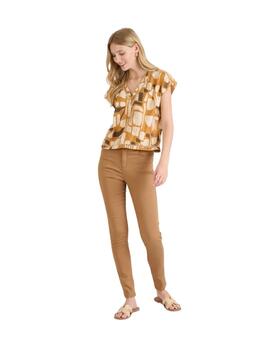 Naf Naf Pantalón pitillo marrón