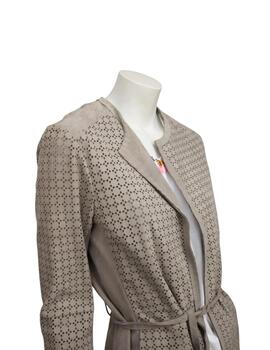 LUIS CAMPOY Chaqueta larga de ante beige