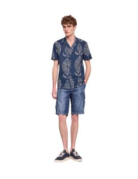 GAUDI Camisa azul estampado